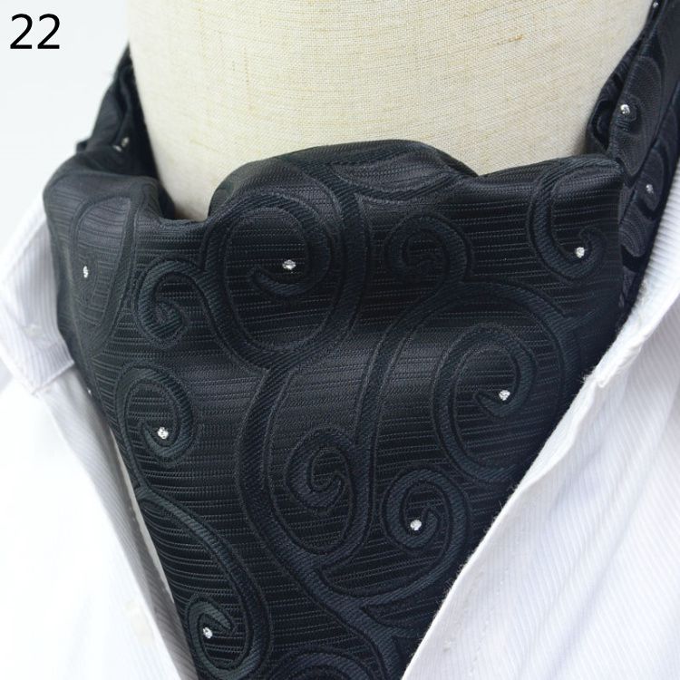 Luxury Men's Ascot Ties Vintage Paisley Cravat Self Tied British style Gentleman Polyester Silk Neck Tie Wedding FormaParty