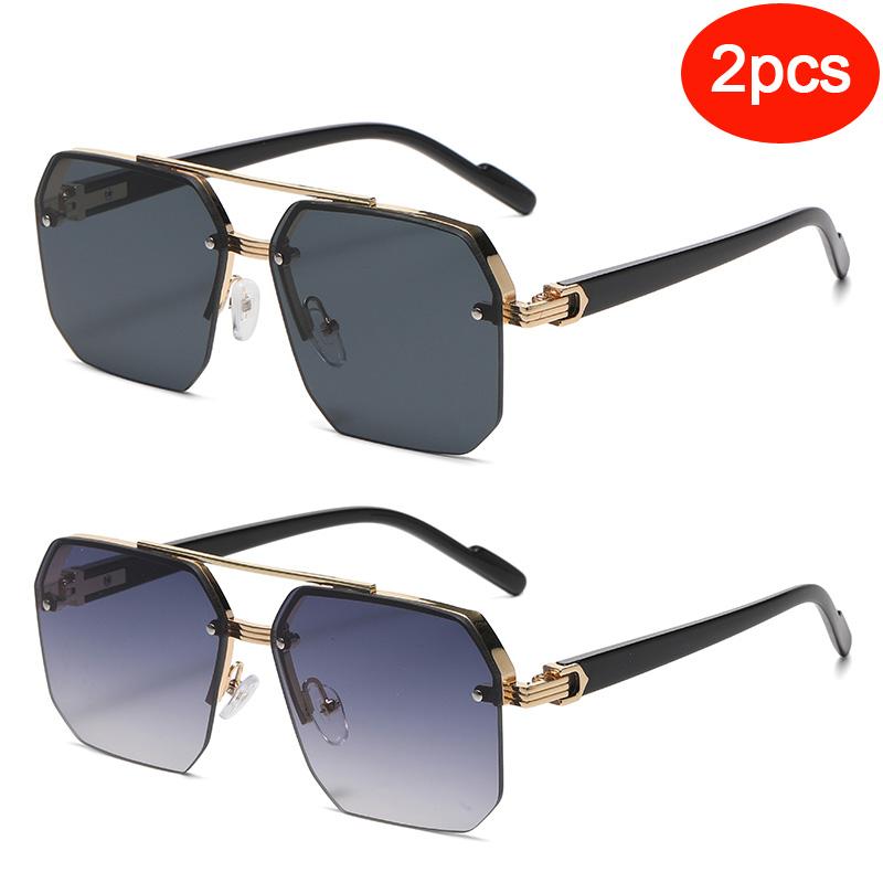 Protective Glasses Men Metal Sunglasses Square Half Frame Rice Nails Casual Trend Personality Fashion Outdoor Sports Eyeglasses