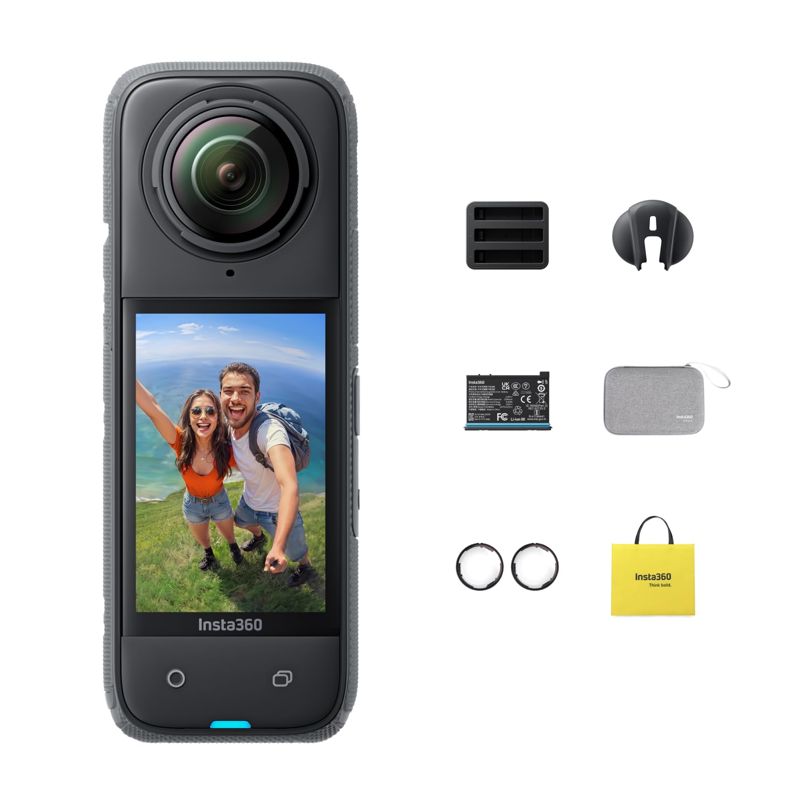 

Insta360 Waterproof Action 4K Invisible Selfie Stick Detachable Lens 135 Minutes of Continuous AI Image for and Outdoors Adventure Kit X4-8K 360°