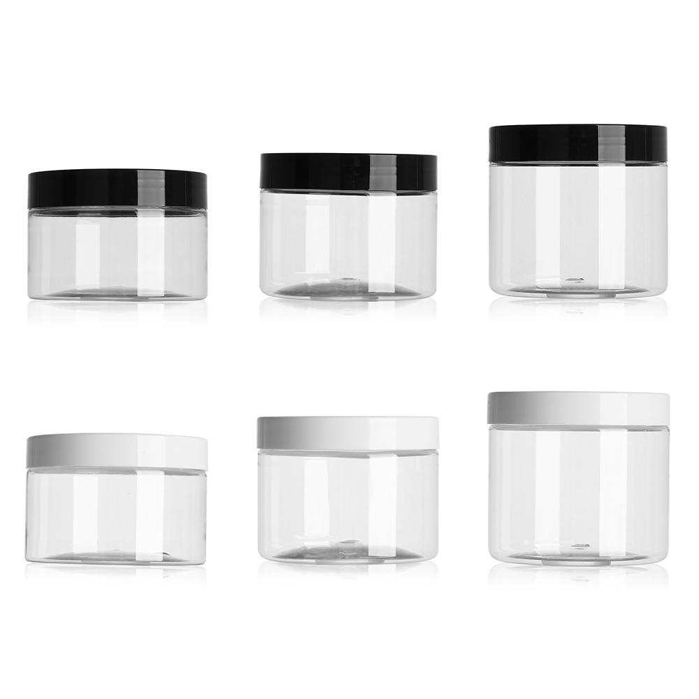 250/300/400ml Empty Plastic Clear Cosmetic Makeup Clear Jar Face Cream Sample Pot Gel Box Wide Mouth Food Container Empty Bottle