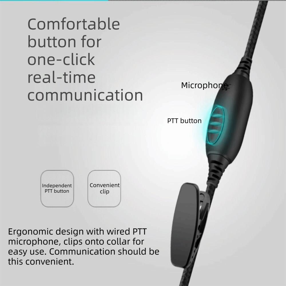Earhook Design Walkie-Talkie Headset Over Ear Walkie Wired Headset Two Wired Earpiece Daily Use