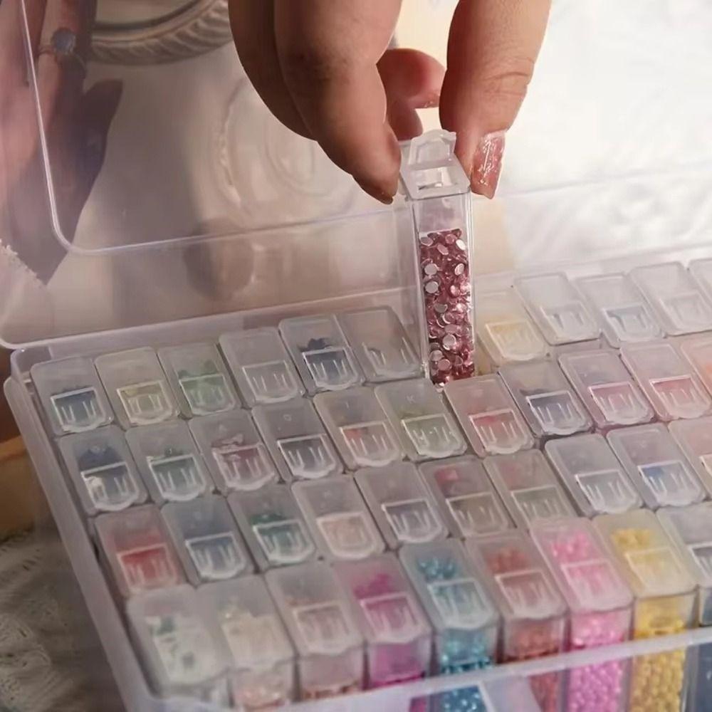 Clear Perler Beads Storage Boxes with Handle Storage Box Diamond Embroidery Accessories Drill Box