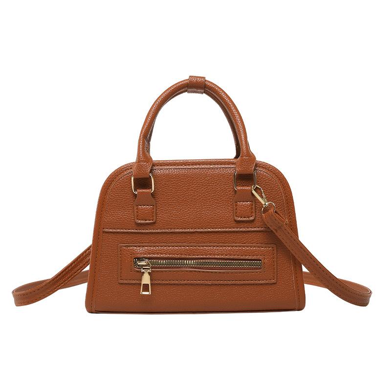 Fashion Zipper Fan Locomotive Style Large Capacity Solid Color Women's Cartoon New Fashion Casual Shoulder Bag