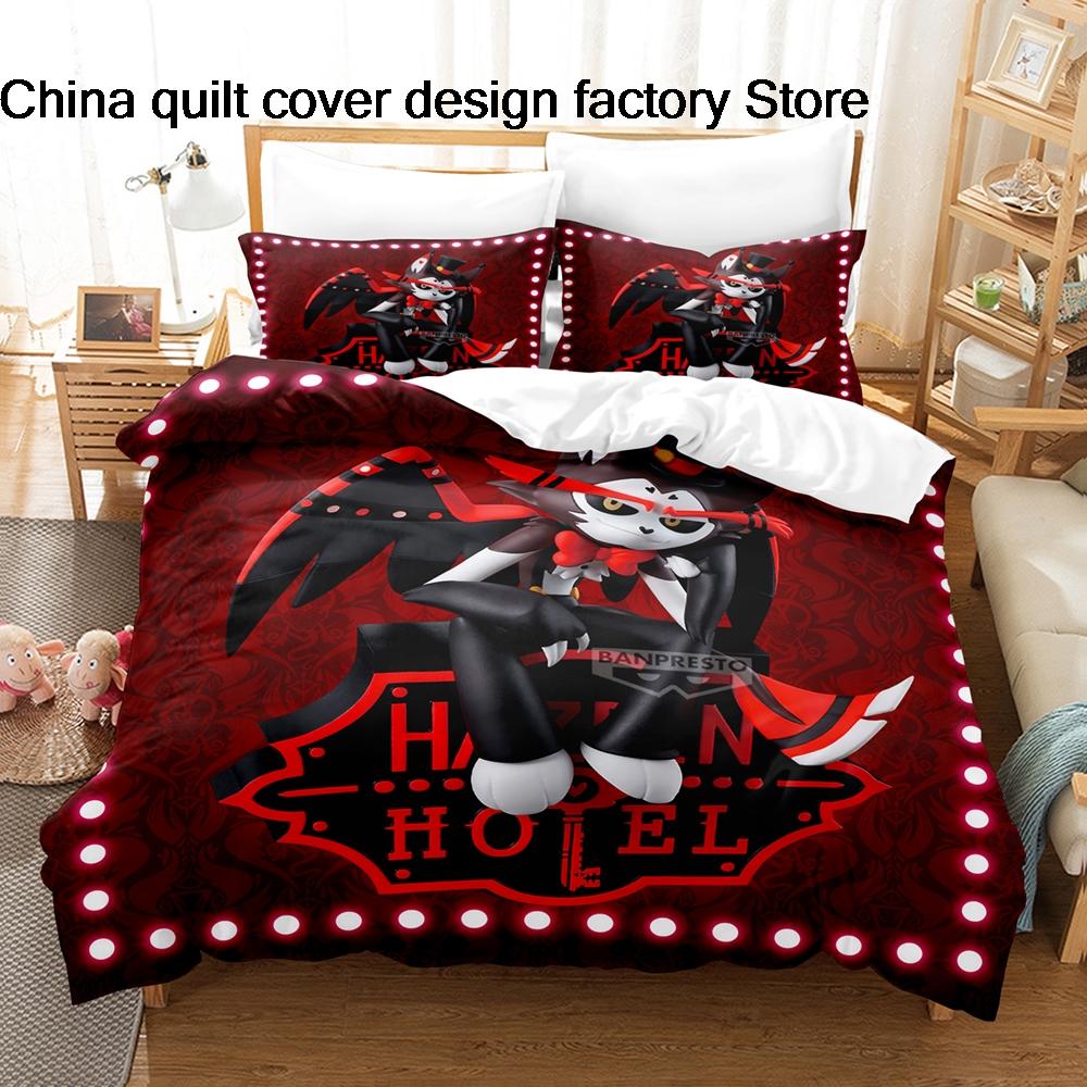 HotHazbin Hotel Charlie Bedding Set 3PCS Anime Print Duvet Cover All Sizes Customizable for Fans Bedroom