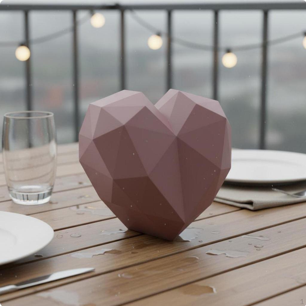 Heart Shaped Gift Box Waterproof Flower Container Elegant Presentation Faceted Design