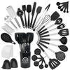 43-Piece Silicone Utensil Set: Heat-Resistant Non-Stick Spatulas & Stainless Steel Kitchen Tools.