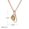 Rose Gold Color Pendant Necklace For Women Geometry Brown Natural Zircon High Quality Ethnic Bridal Jewelry