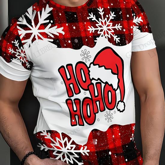 Christmas Style Hat 3d Print T-shirt Men Women Fashion Short Sleeve Tops Tees Funny Santa Claus Tshirt Mens Clothing Snowflake