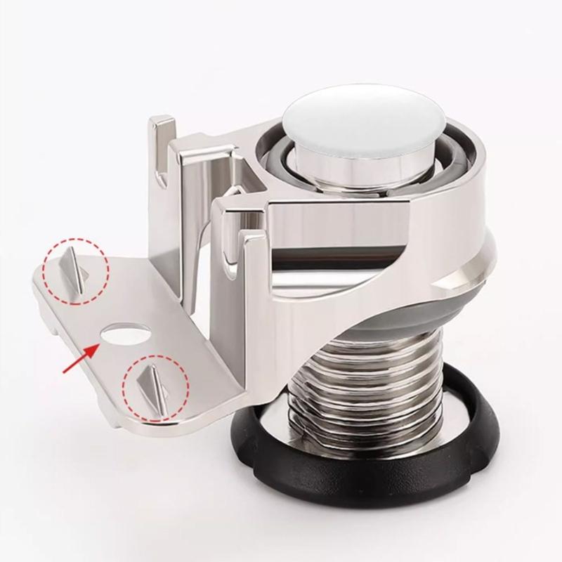 Pacote com 4 Pés Ajustáveis para ArmárioPés de Suporte de Móveis de Metal de Alta Resistência com Design Antiderrapante Para Estabilidade de Guarda-roupa