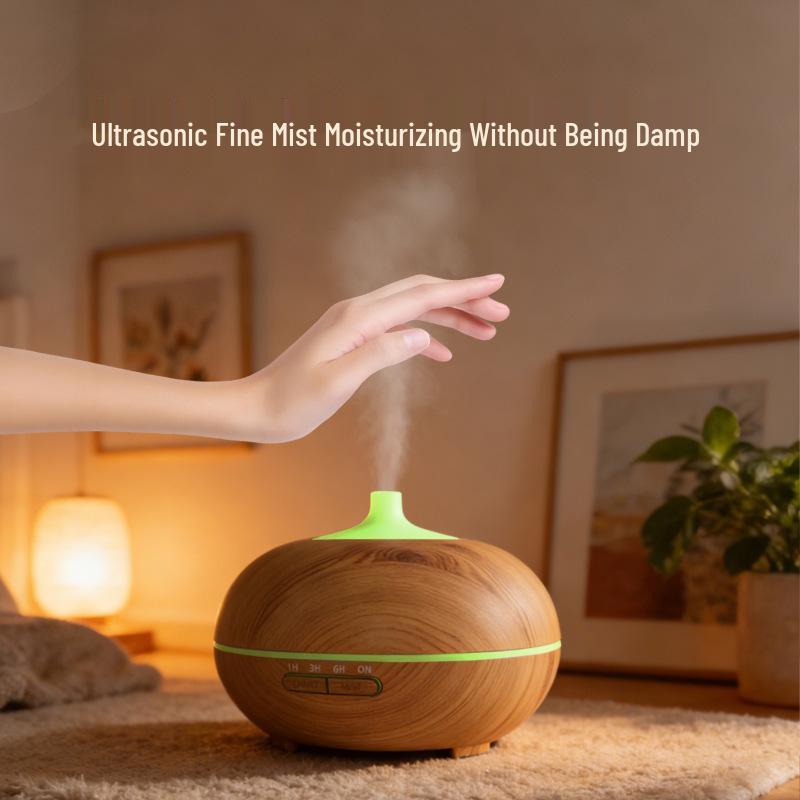Aroma Diffuser: 300ML Wood Grain Ultrasonic Humidifier with Large Mist Output