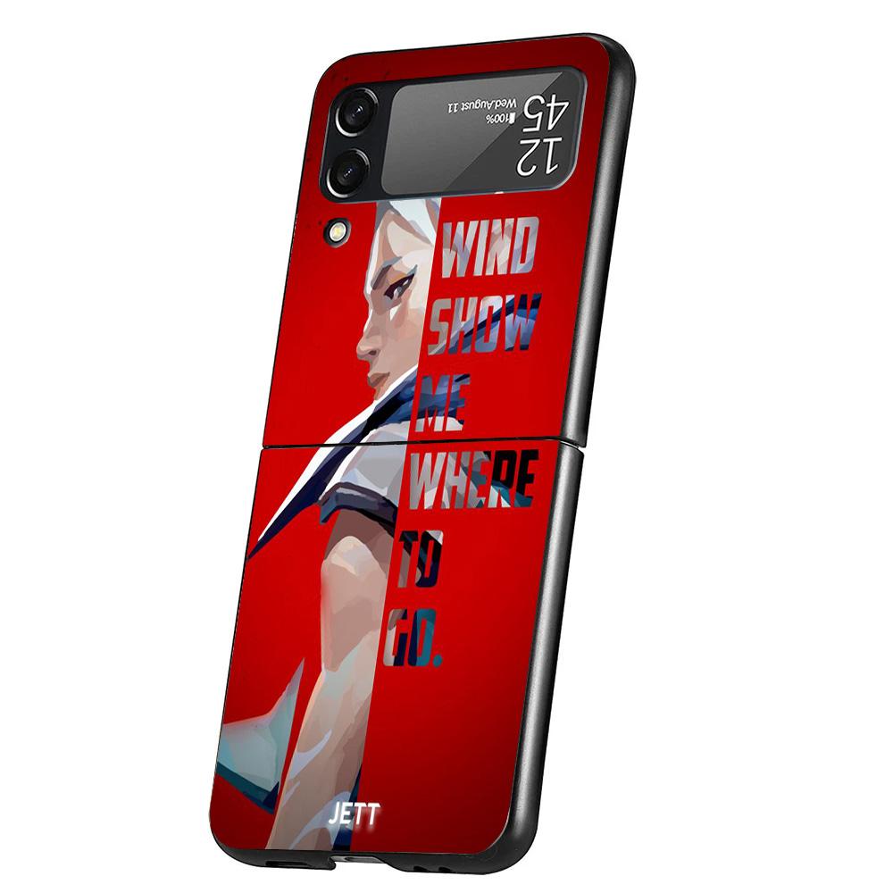 

Valorant Jett Case Phone Cover for Samsung Galaxy Z Flip 7 6 5 4 3 5G ZFlip7 ZFlip6 ZFlip5 ZFlip4 ZFlip3 Black Fundas Galaxy Z F Samsung Z Flip 7
