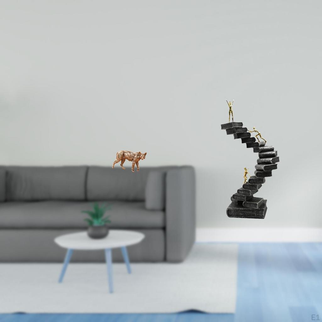 Brass Animal Thinker Figurine Creative Resin Statue Collectable Abstract Ornament for Bookshelf Cafe