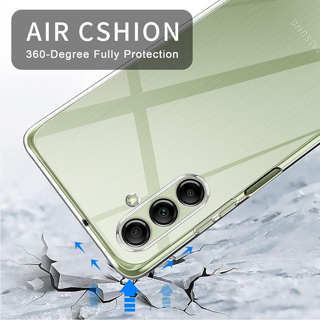 For Samsung Galaxy A35 5G Clear Case TPU Airbag Protection Phone Cover with 3Pcs 2.5D Screen Film