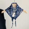 Hong Kong style retro versatile silk scarf fashion triangle scarf high sense elegant temperament accessories thin neck headscarf multi-purpose