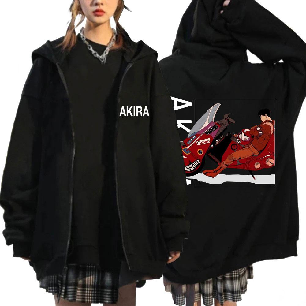 Japan Anime Akira Zipper Hoodies Harajuku Manga Science Fiction Movie Saro Kaneda Cardigan Sportwear Fleece Loose Manga Coats