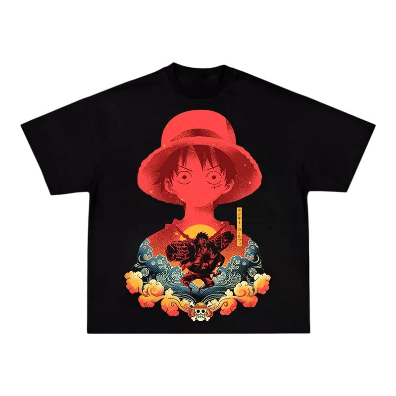 

One Piece Monkey D Luffy TShirt Men Women Vintage100 Cotton Anime Graphic Tee Cute Casual Loose Short Sleeve Top S