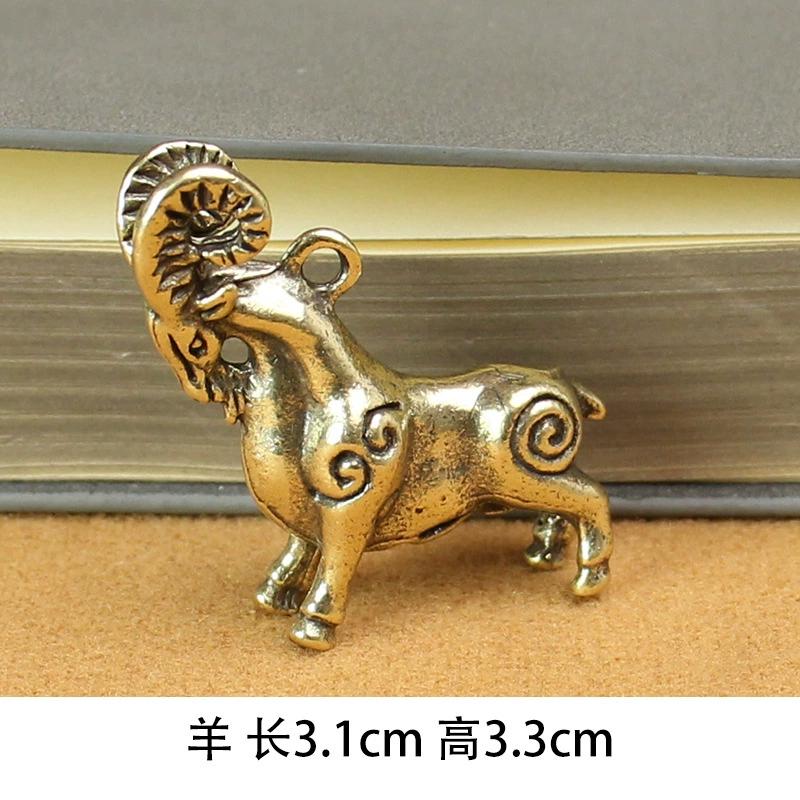 Brass Zodiac Animal Vintage Decoration Brass Statue Wealth Prosperity Chinese Style Antique Copper Miniature Home Decor Crafts
