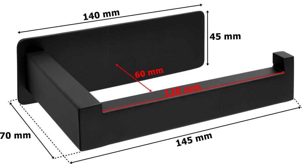 Yunak Black Toilet Paper Holder