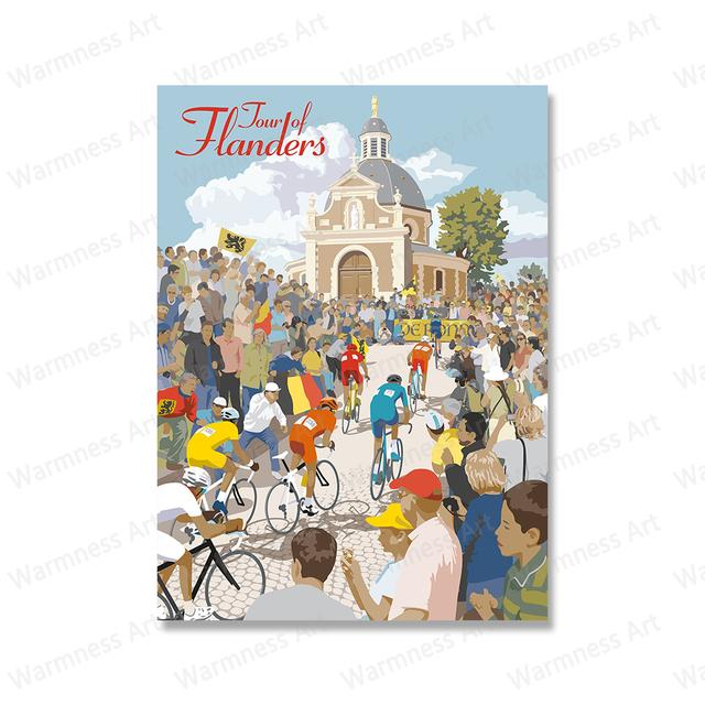 World City Cycling Race Ciclism alpin Artă de perete Pictură în ulei Printmaking Bicicletă Sports Poster