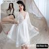 Sexy Underwear Big Butterfly Pure Desire Mesh Pajamas Plus Chest Pads Gather Nightgown Robe Women's Loungewear Set