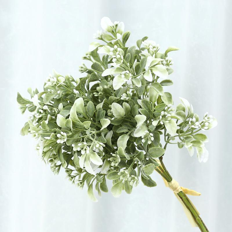 

Искусственное зеленое растение Пластиковые листья Милано Связка Инженерное украшение Ландшафтный дизайн Зеленая стена из растений Искусственные цветы зелёный/серый