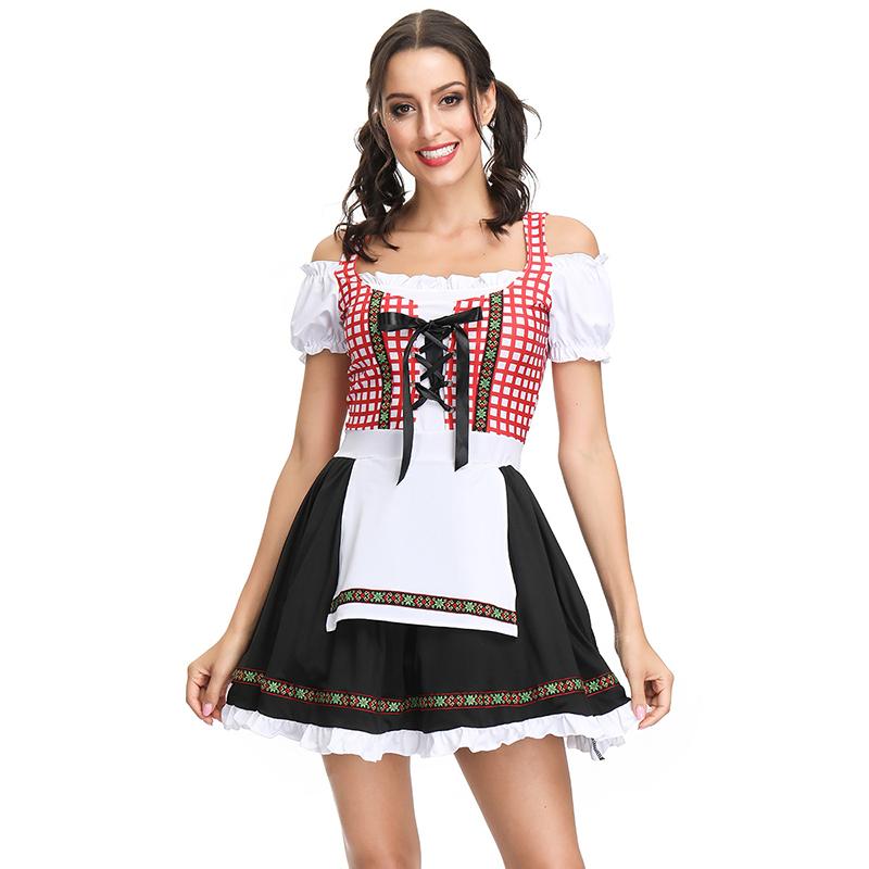 German Sexy Women Bavarian Trachten Oktoberfest Dirndls Dress Beer Costume Girl