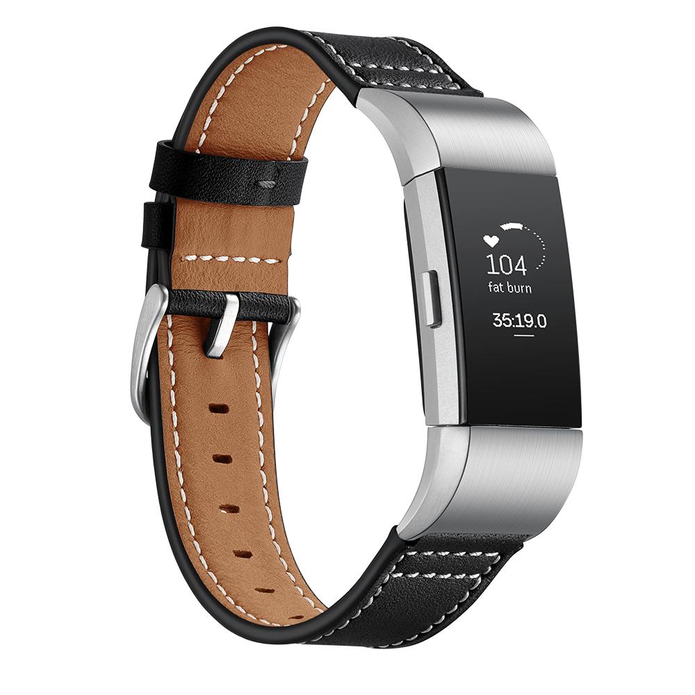 

Genuine Leather Coated Watch Band for Fitbit Charge 2 Brown