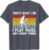 Funny Padel Player Tennis Sports Adult Cotton TShirt Creative Cool Projection Trend Casual Style Simple Camisetas Shirt for Men
