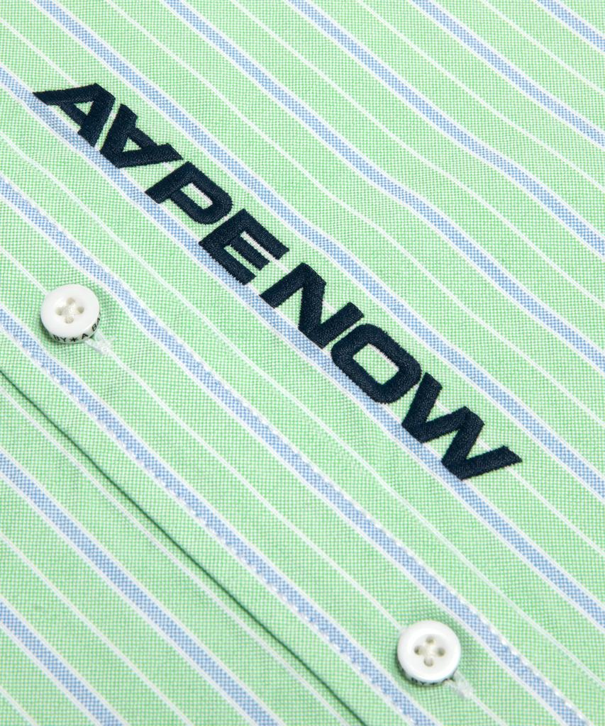Eipeu Aapenow Moonface Stripe Short Sleeve Shirt Light Green / Aapsrm8560Xxqgrk