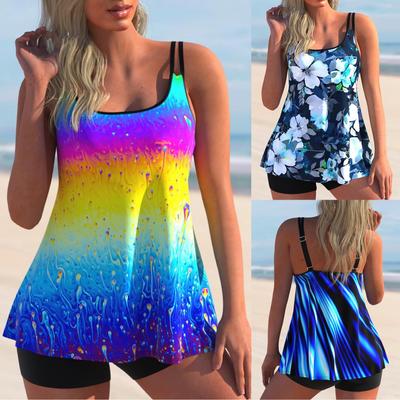 2024 neue Plus Größe Tankini Frauen Bademode Druck Badeanzug Weibliche Sexy Hohe Taille Bikini Set Sommer Badeanzug Mujer 5XL