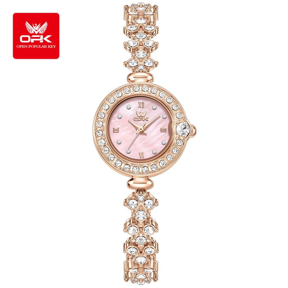 OPK Brand Fashionable Diamond Inlaid Women's Watch Waterproof Small Dial Women's Bracelet Women's Watch 6054