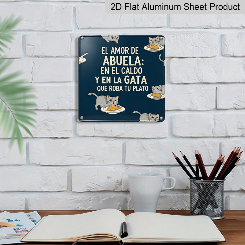 2D Flat- 1pc, Vintage Metal Aluminum Sign From Grandma'S Kitchen, Decorative Plaque and Ornament, Gourmet, Retro Style, Present Food Lovers
