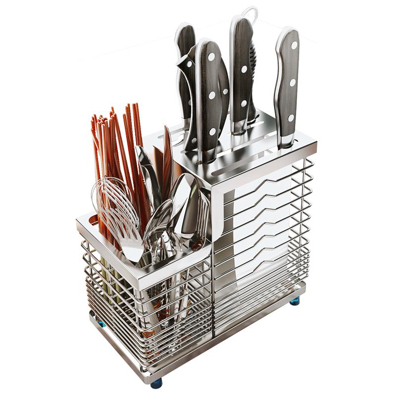 Shuaishi 304 Stainless Steel Kitchen Knife & Utensil Drainer Rack