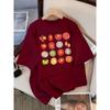 Tomato Variety Series Women's Summer Fashion T-shirt Head Short Sleeved Casual Hip-hop Round Neck T-shirt