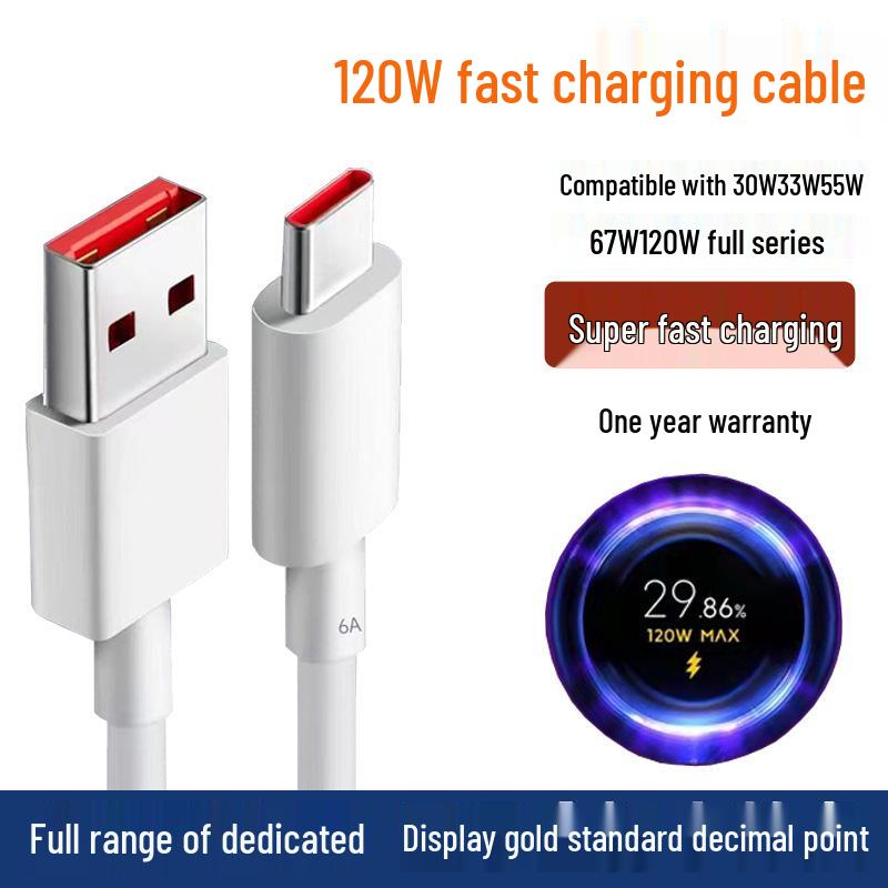 Xiaomi 15Pro Compatible 120W 6A Charging Cable for Mix4, 13Pro, 12Pro, 14Pro