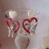 Heart Rabbit Three-dimensional Resin Jewelry Animal Earrings Women Earrings Korean Style Jewelry