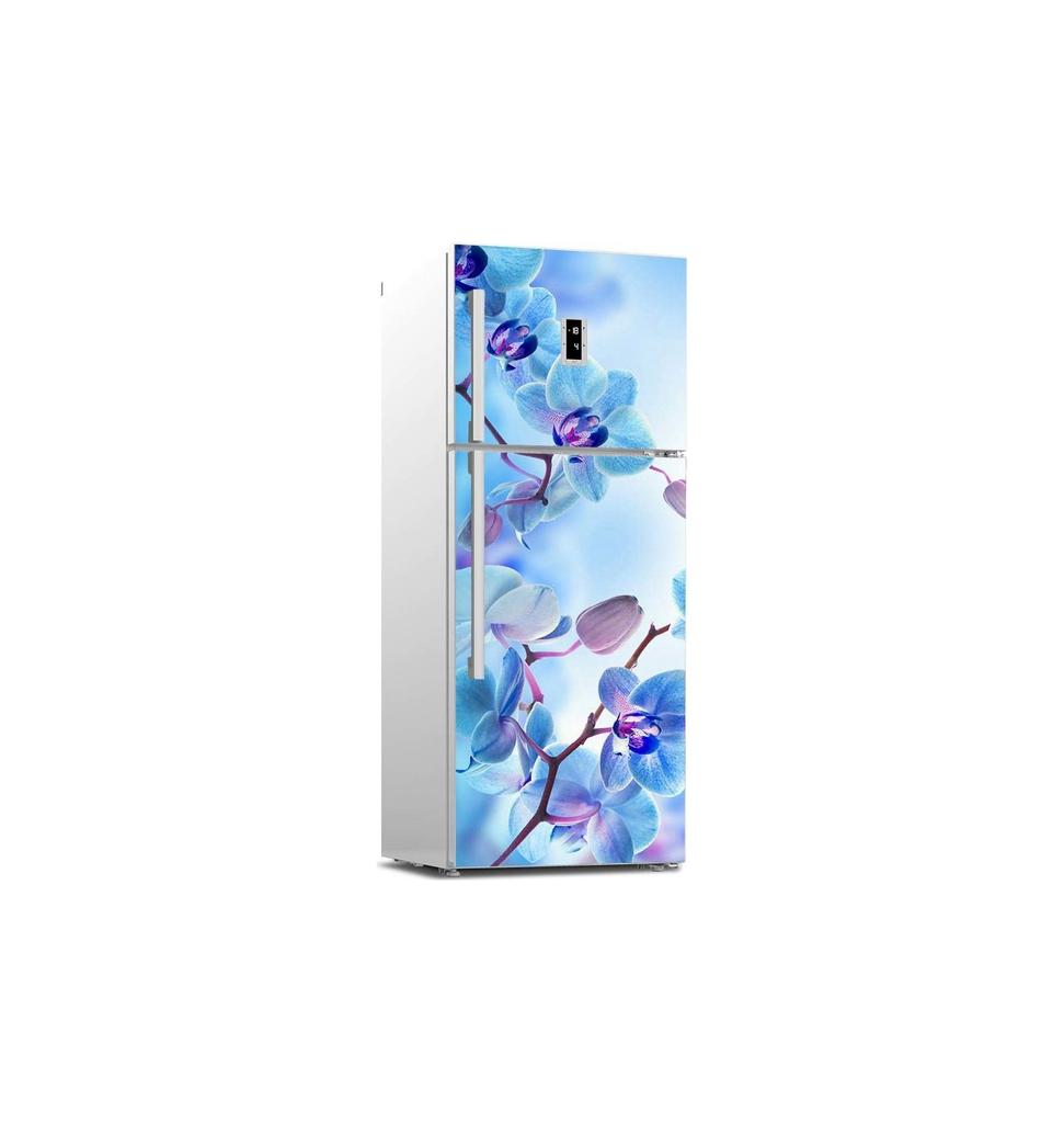 55 Style Colorful Flowers Fridge Stickers Refrigerator Cover Door Vinyl Self Adhesive Kitchen Furniture Decor Wrap Freezer Sticker DIY