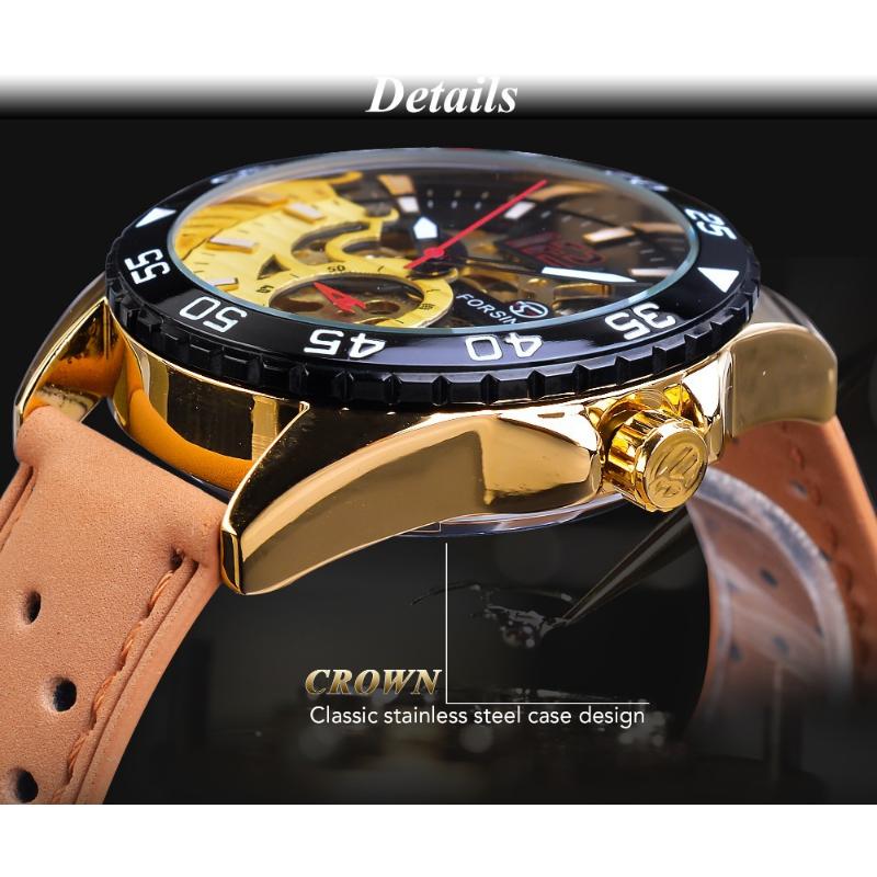 Forsining Men's Fashion Casual Hollow Waterproof Automatic Mechanical Watch