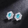 Jewelry Set Simulation Paraiba Pendant 10 * 12 Stud Earrings 6 * 8 Three-Piece Set