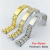 20mm Stainless Steel Watch Strap for Rolex Submariner Daytona Diving Buckle Bracelet Solid Metal Silver Gold Watchband Arc End