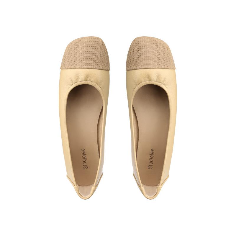 Sheepskin Version~ Grape Mother, the Same Soft-soled Grandma Shoes, Small Fragrant Style Color Matching, Light Mouth Versatile Flat-soled Single Shoes