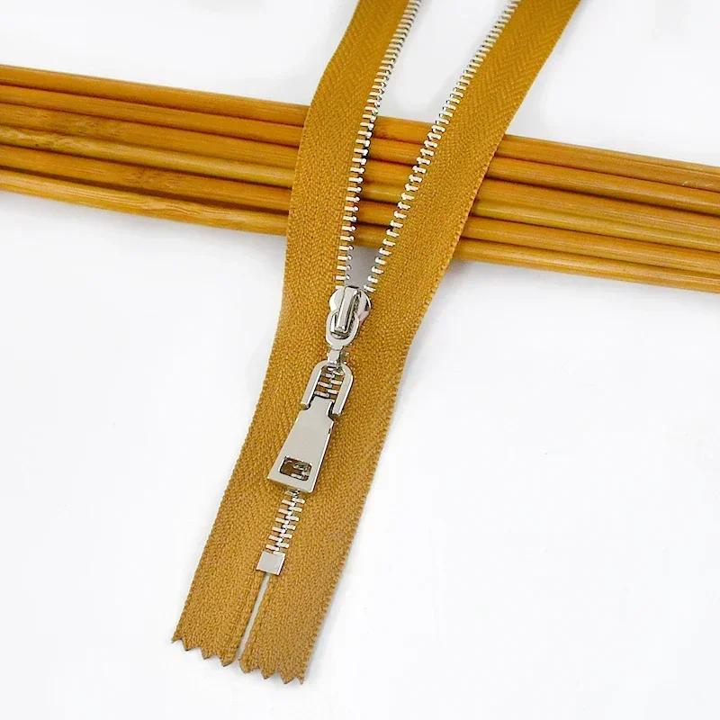 5Pcs Meetee 15/18/20/25/30cm 3# Metal Zippers Close-End Auto Lock Zips for Bag Garment Zip Closure Repair Sewing Accessories