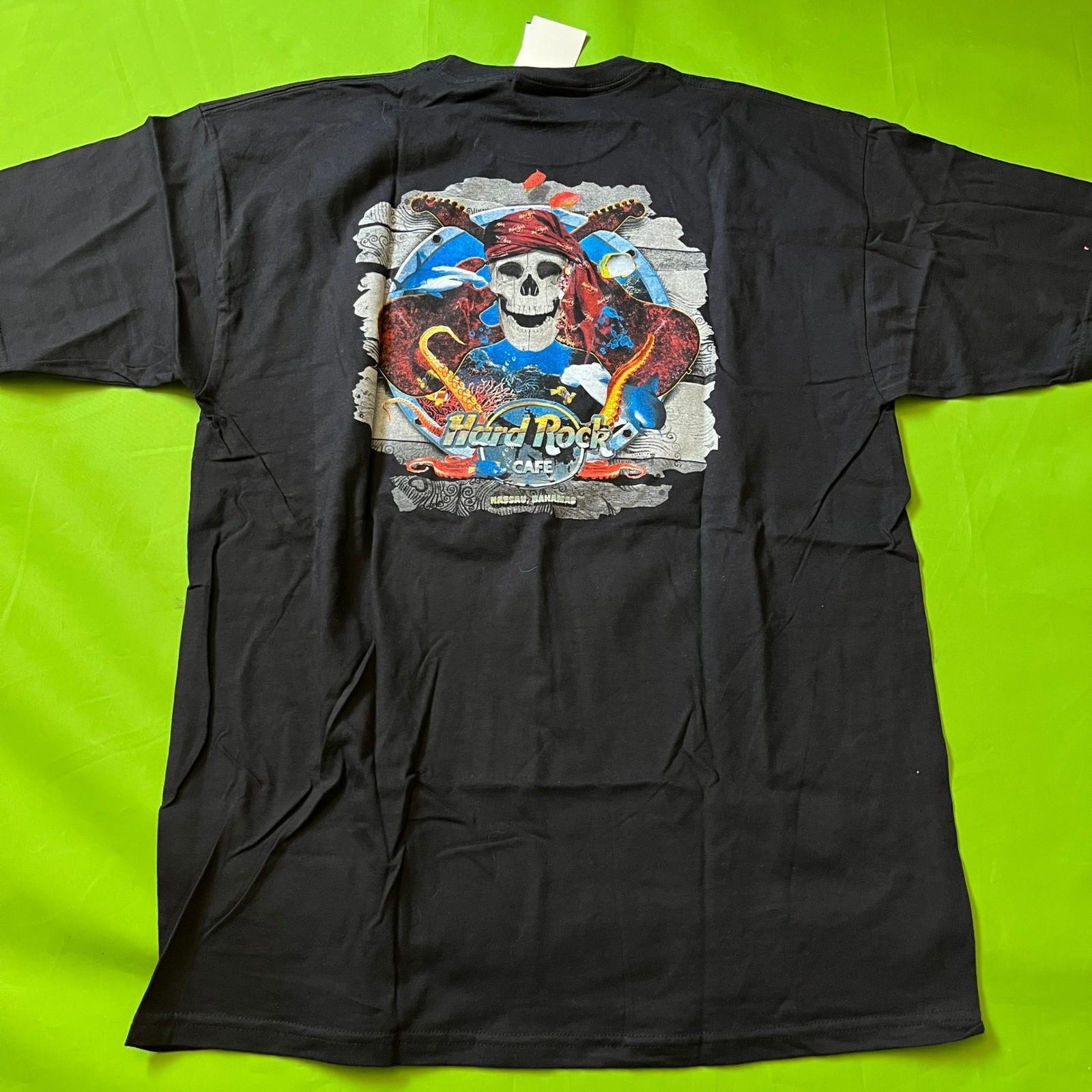 NWT Hard Rock Cafe Nassau Bahamas Pirate Tee Black Graphic T-Shirt Mens XL Unisex T-Shirt XXXXL