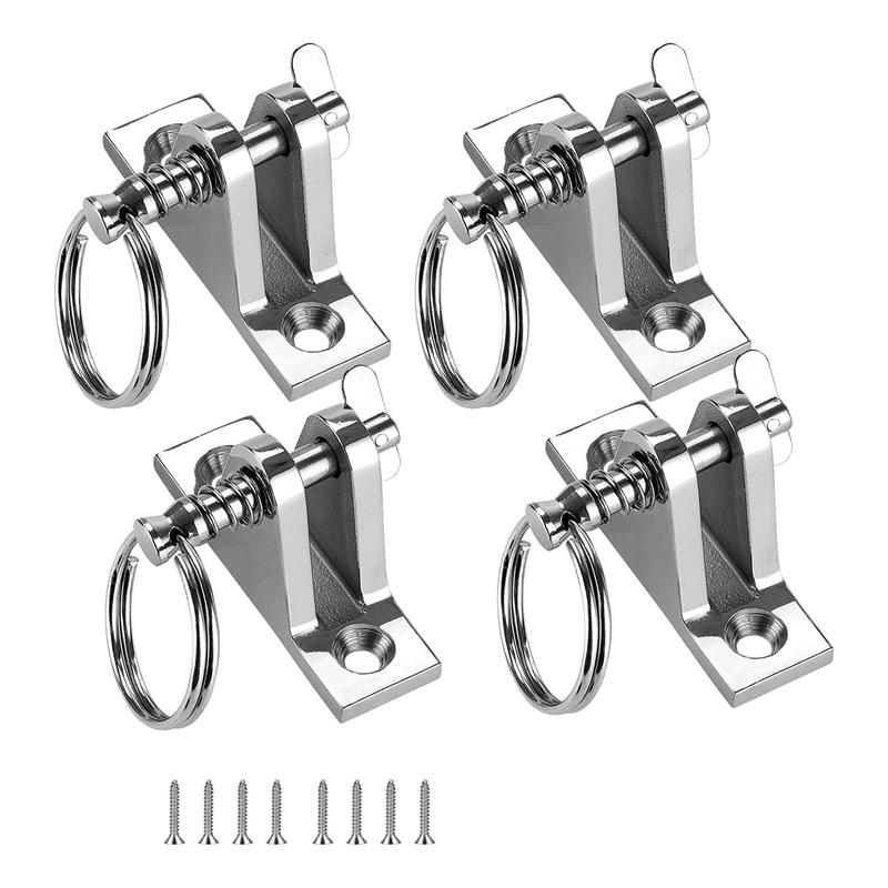 

1Set Bimini Top Deck Hinge With Quick Release Pin tallation Screws Stainless Steel срібний
