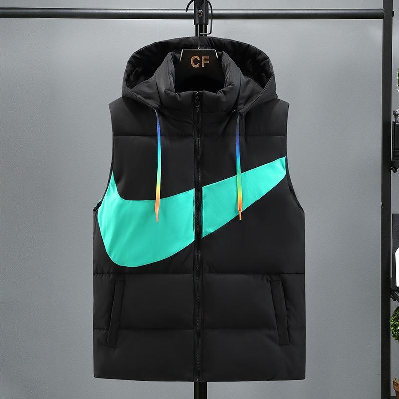 

Slim-fit stand-up collar couple down cotton vest men s and women s black and white vest warm jacket couple trend vest 4XL