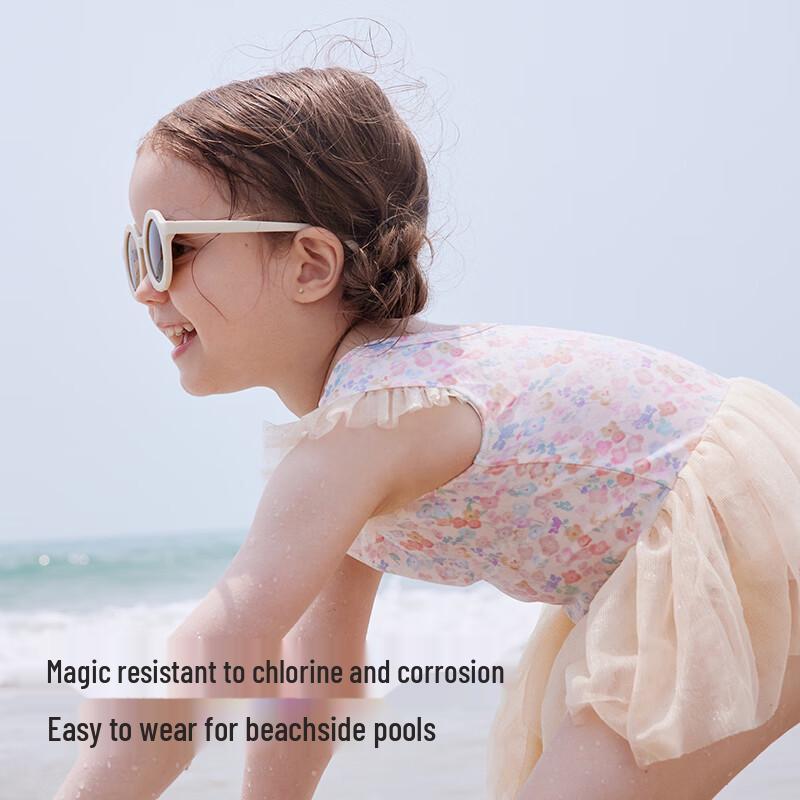 YEEHOO Girls' UPF 50+ Short-Sleeve One-Piece Swimsuit