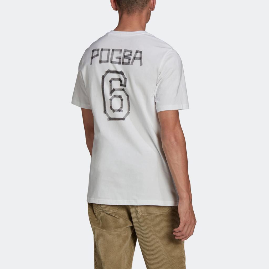 adidas Letter and Number Print Sports Short-Sleeve Soccer Jersey for Men, White