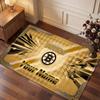 Tappeto in Cristallo Vellutato Personalizzato Boston Bruins, Tappeto Morbido Antiscivolo con Testo Nome Personalizzato per Soggiorno Camera da Letto