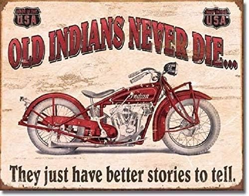 Indian Better Stories Motorcycle Garage Retro Vintage Wall Decor   Tin Metal Sign 20x30cm（7.8x11.8inch）