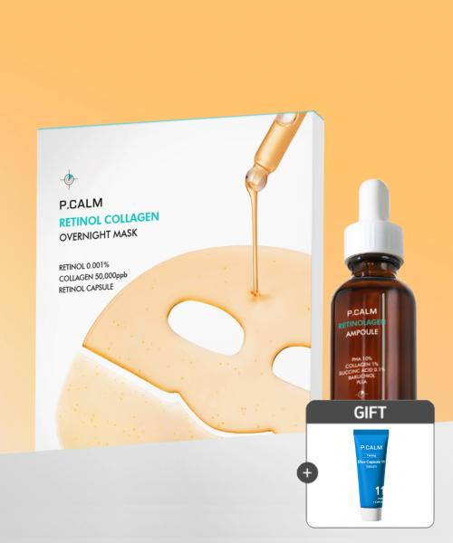 Pcalm [hwajalmook Set] Retinologen Gel Mask Pore Loss Pack 36g 4 Sheets + Retinologen Pore Ampoule 30ml NONE